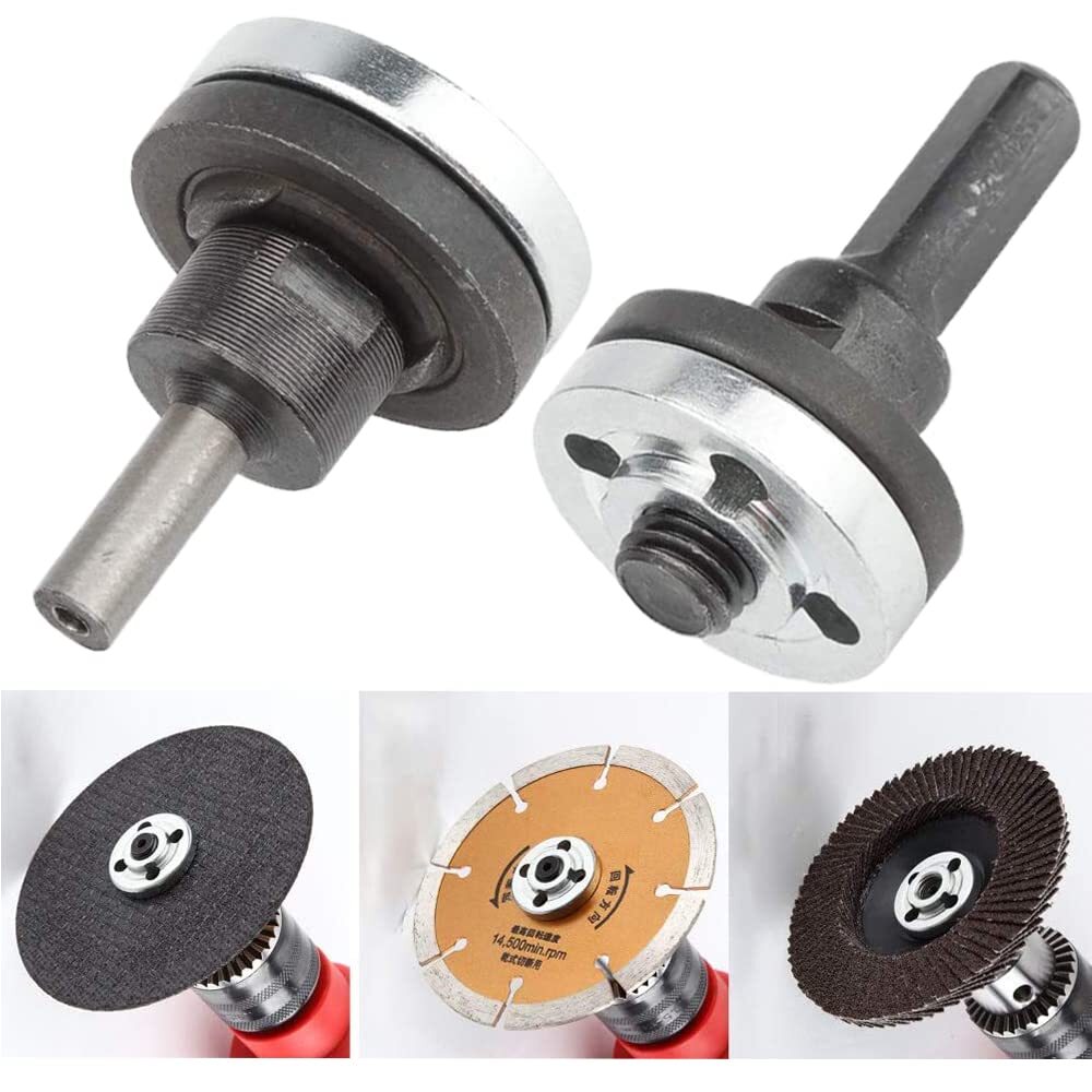 Eyech Drill Angle Grinder Adapter 6mm &10mm Arbor Mandrel Adaptor with 2 Span...