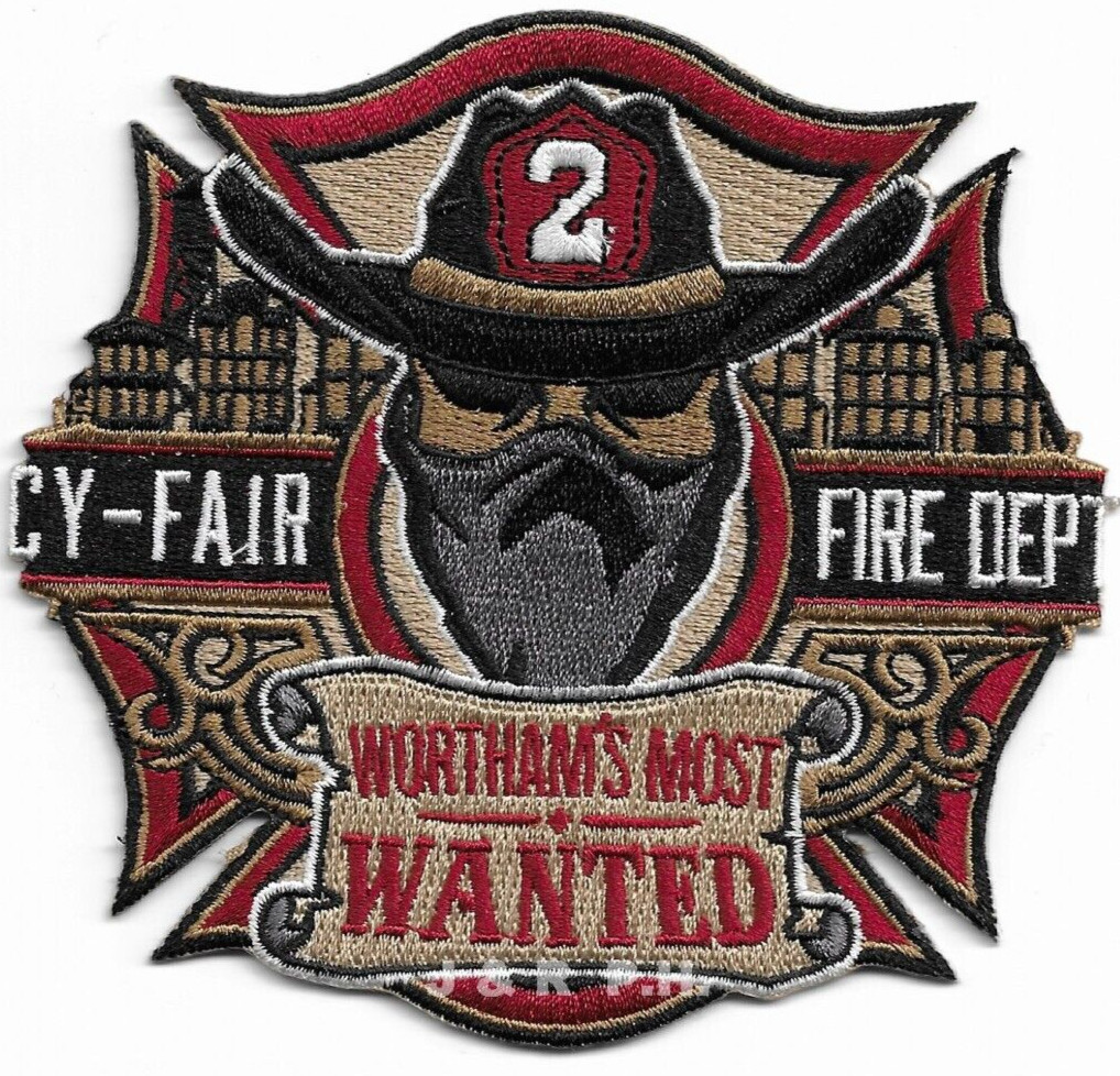 Cy-Fair  Station - 2 "Wortham's Most Wanted", TX  (4.25" x 4") fire patch