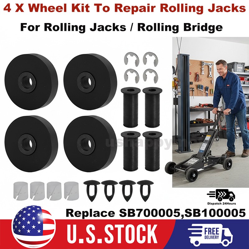 Set of 4 For Rolling Jack Wheel Kit SB700005/ SB100005 Auto Lift Bridge Jack