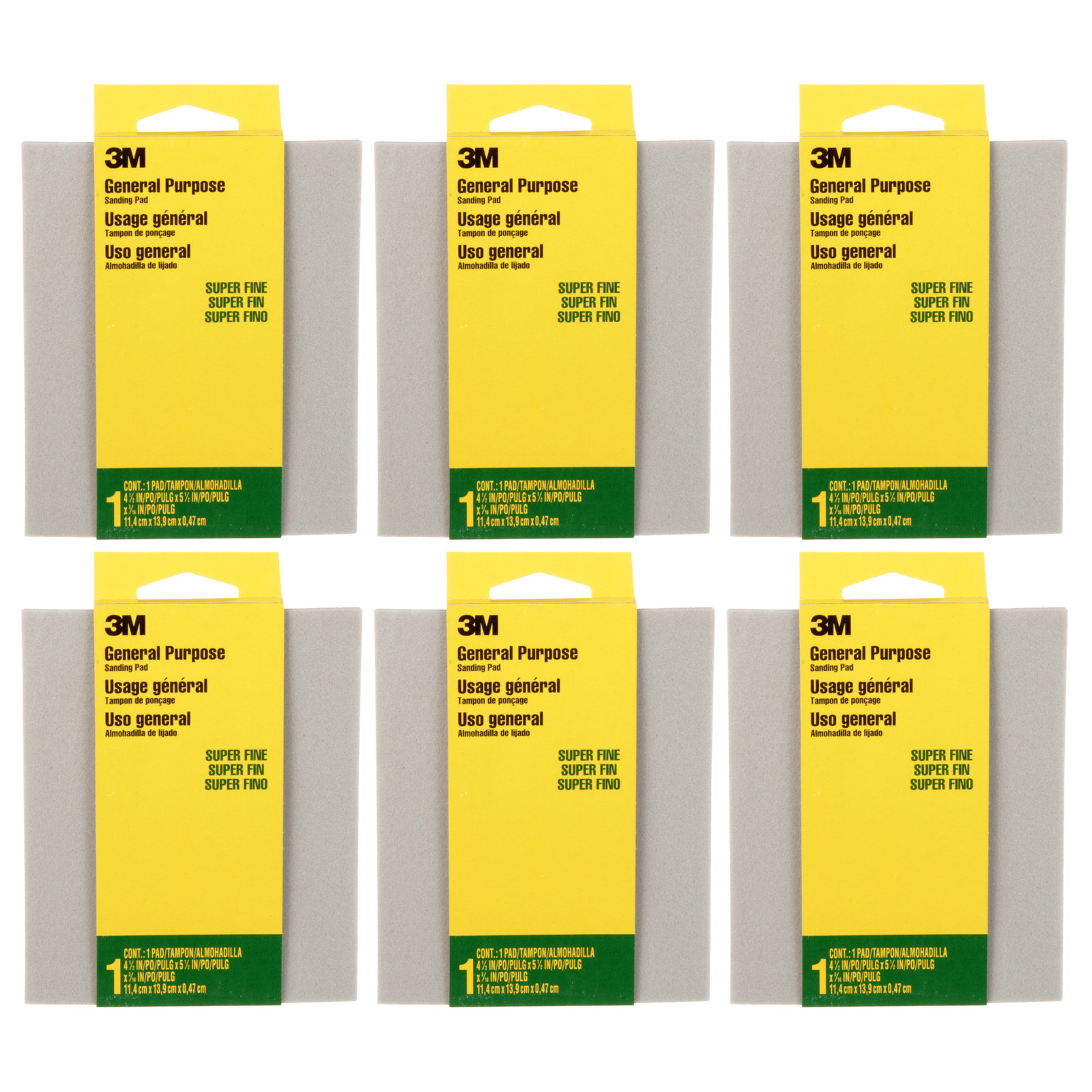 3M General Purpose Sanding Pad: 4-1/2 in. x 5-1/2 in. (Grey) [6-pack] 916DC-NA