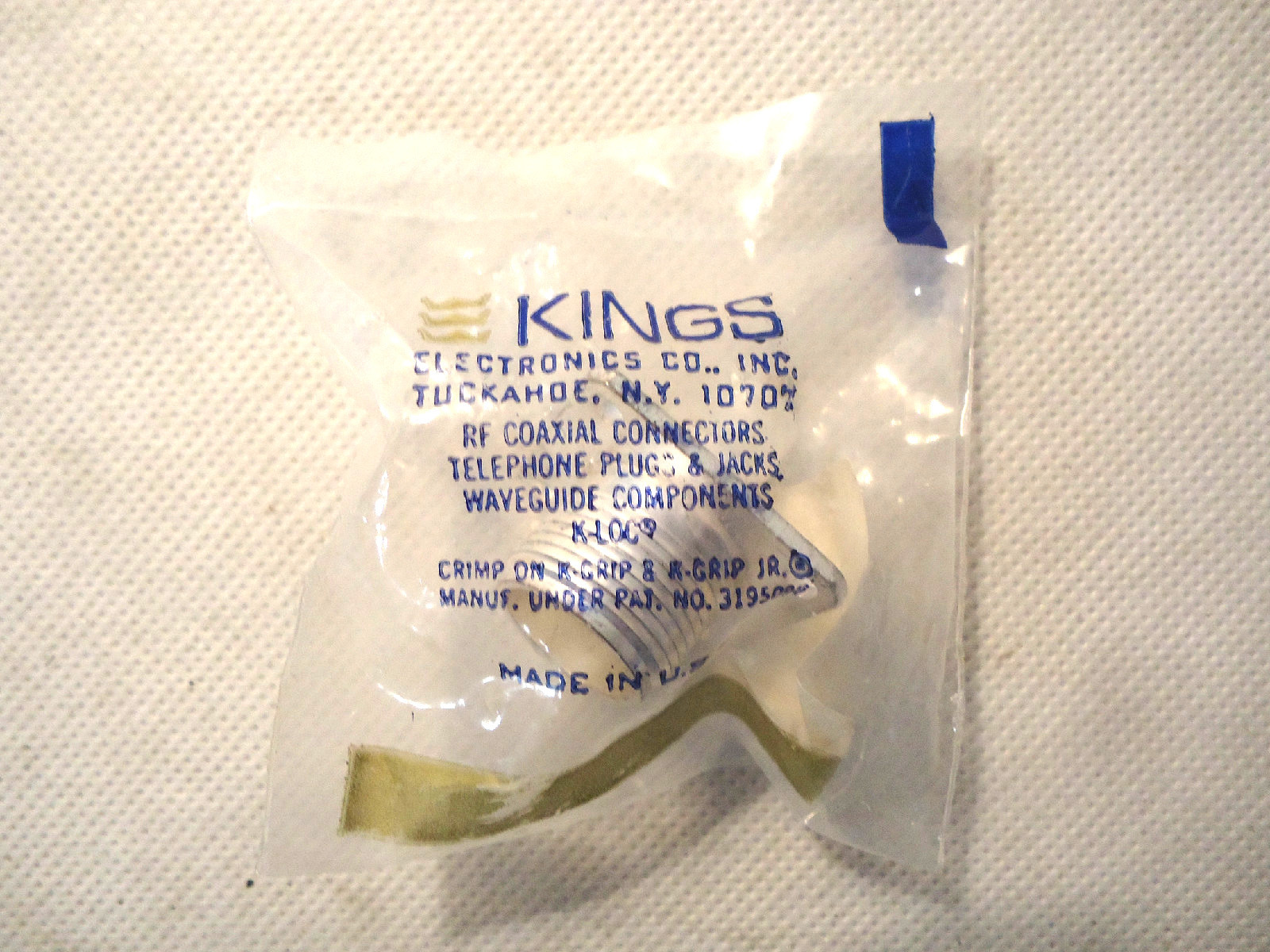 NEW IN FACTORY PACKAGE KINGS ELECTRONICS 8533 RF COAXIAL CONNECTOR K-LOC