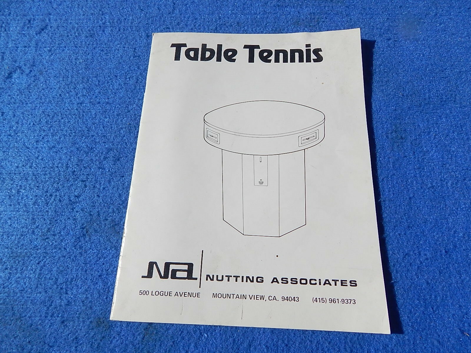 1973 Nutting TABLE TENNIS Maintenance Manual