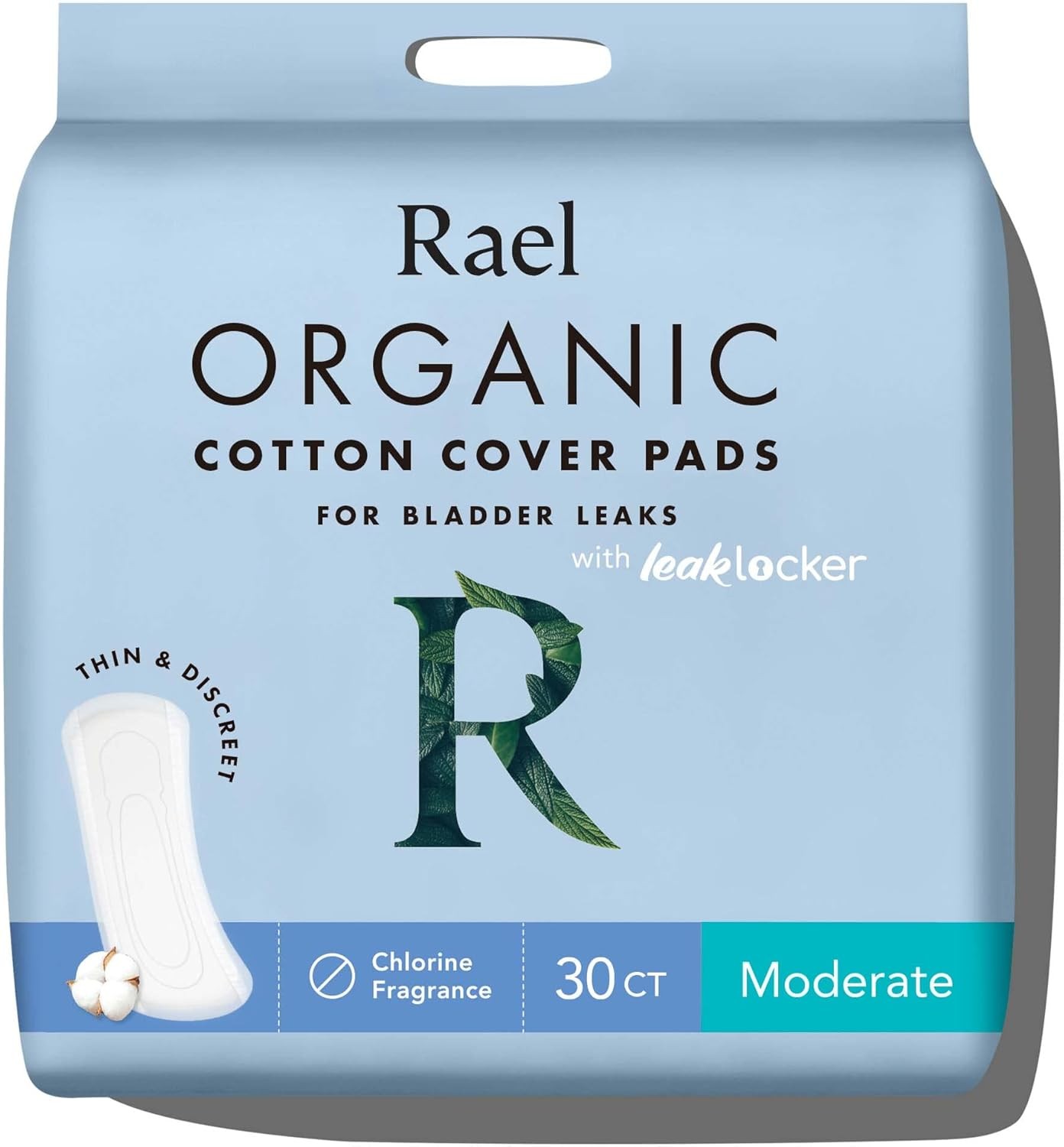 Rael Incontinence Pads for Women, Organic Cotton Cover, Postpartum Essential, He