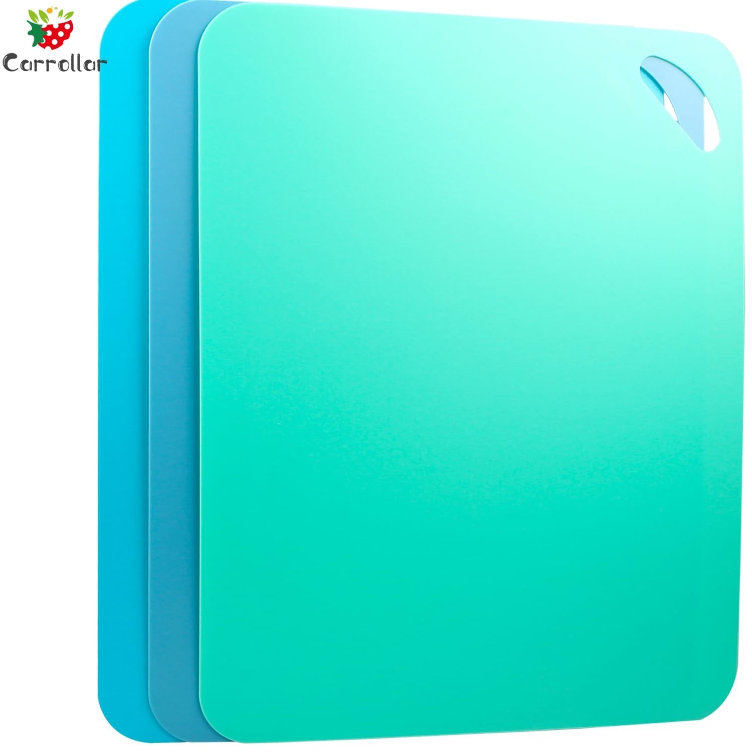 Plastic Flexible Cutting Mats for Kitchen, 3pcs Color Coded Chopping Board Se...