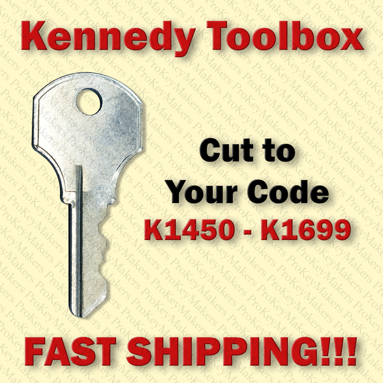 Kennedy Toolbox Replacement Key Cut to Code K1450 - K1699