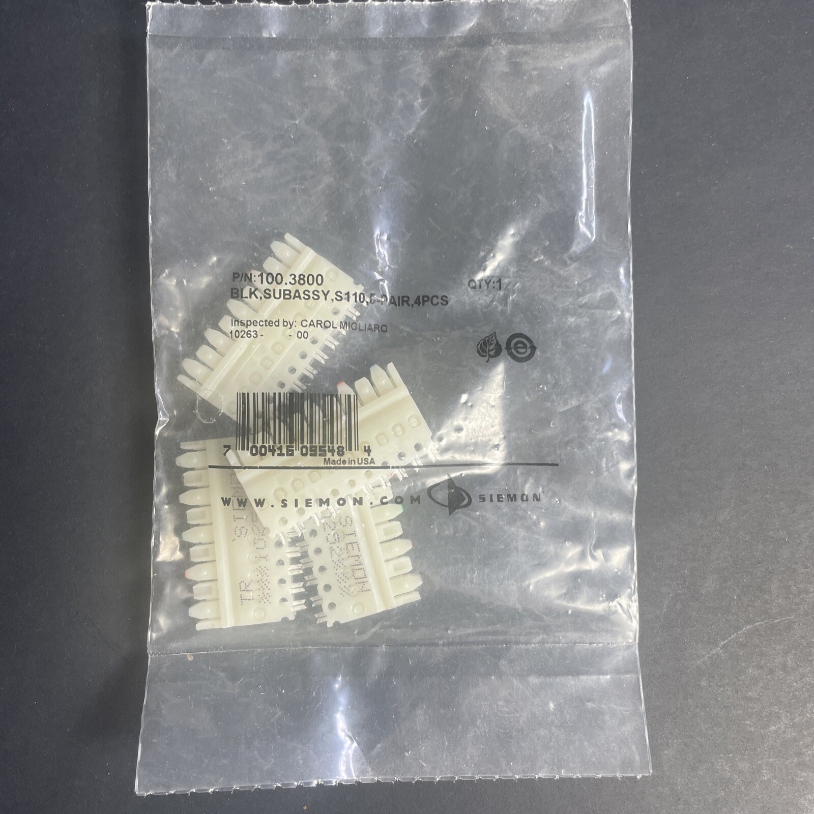 Siemon Punch Down Connector Block S110 5 Pair C5 100.3800 1003800 Cat5 Wiring