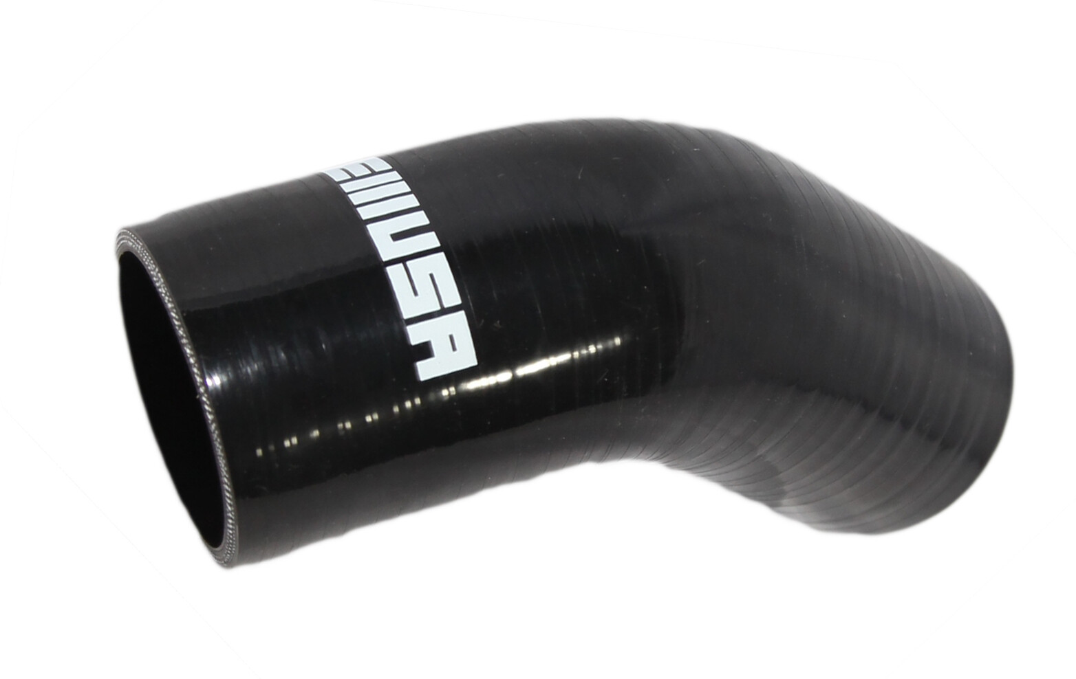 10SET Universal BLACK 4PLY 1x45 Degree 2.5"ID Silicone+2xStainles Steel T-clamp