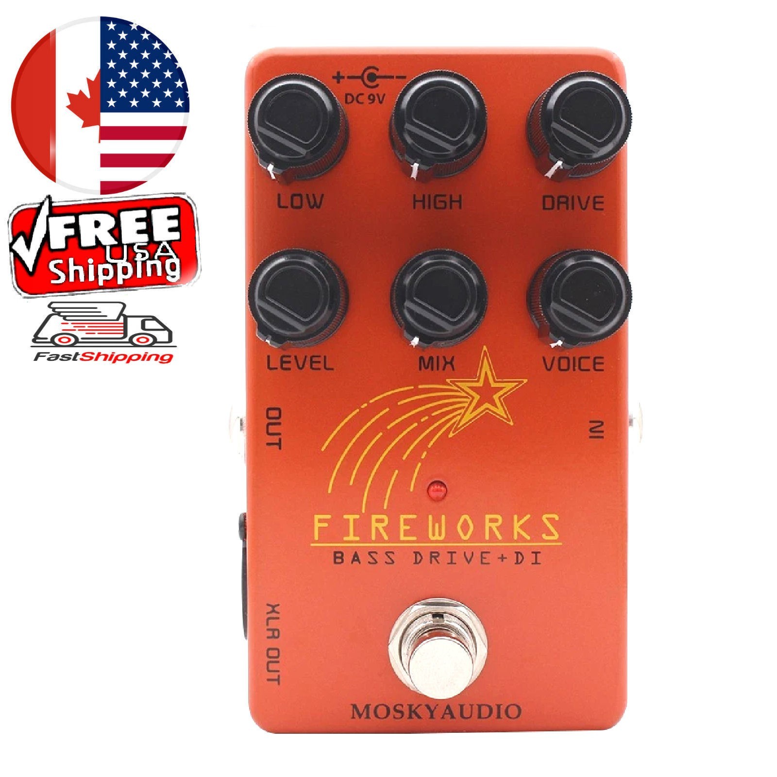 Mosky FIREWORKS Bass DRIVE DI FX Pedal Tube Amplifier Emulation Sound TrueBypass