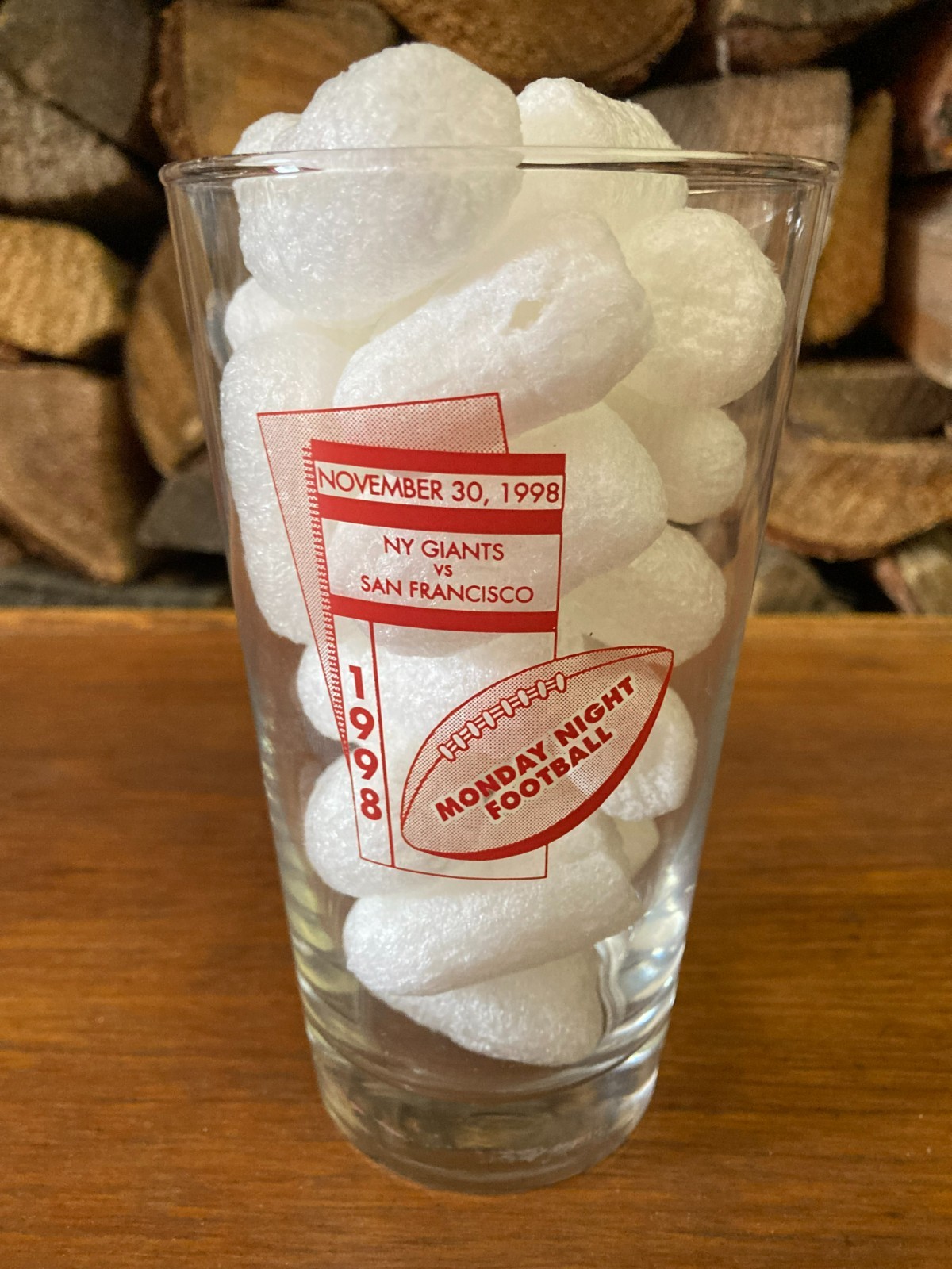Monday Night Football pint glass NY New York Giants vs. San Francisco 49ers 1998