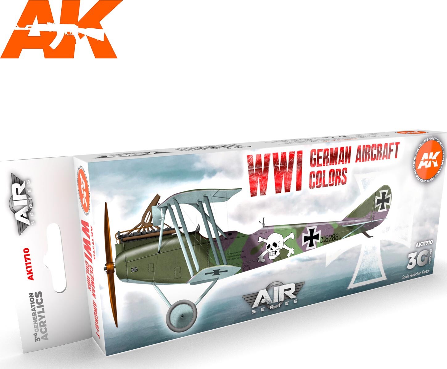 AK 3G Acrylics #11710 WW1 German Aircraft Colors Set (8)