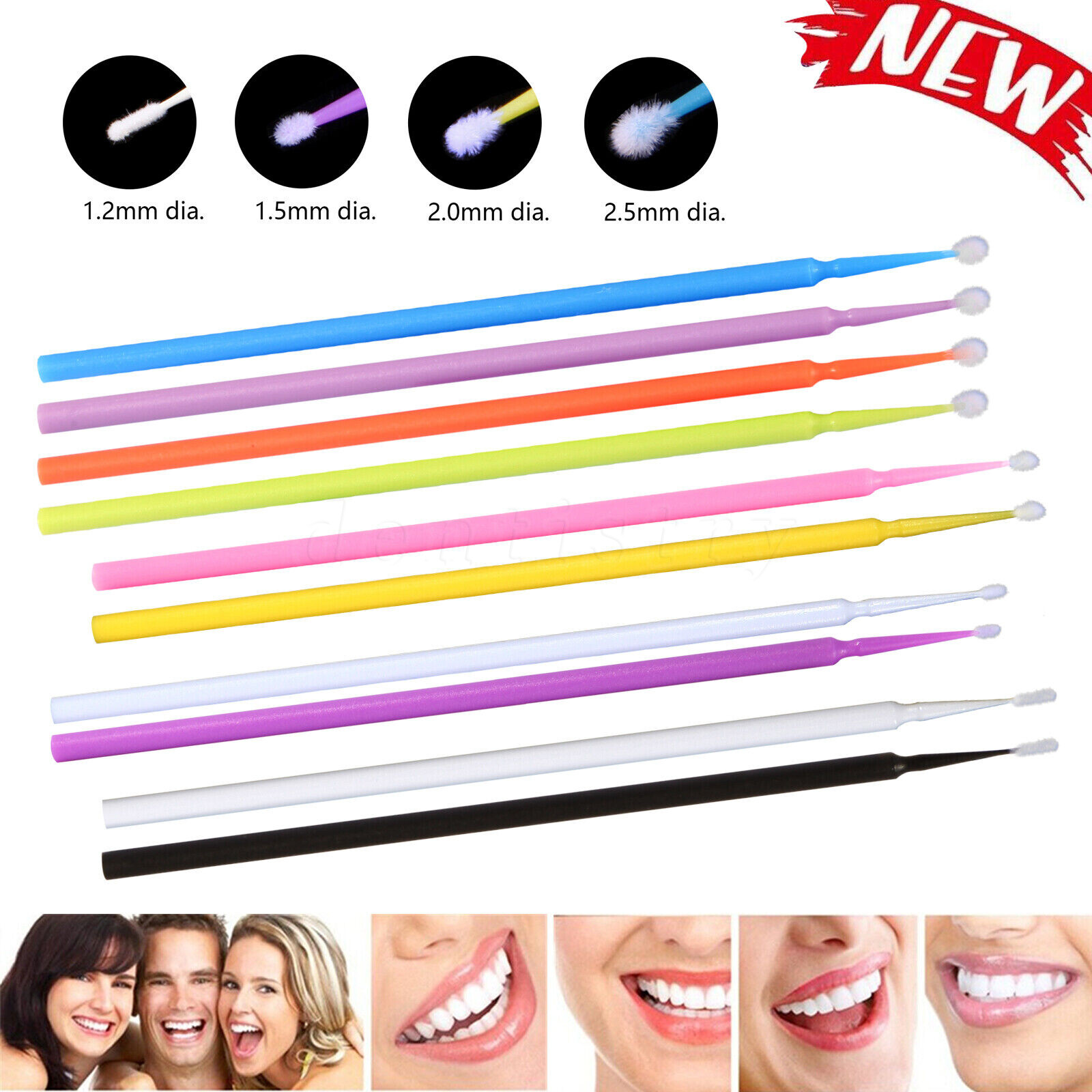 100Pcs/Bag Dental Microbrush Disposable Applicators Tips Micro Brush Cleaning