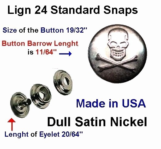 10 set Skull Snap Kit Dull Nickel for Motorcycle Jackets Vests & More With tools