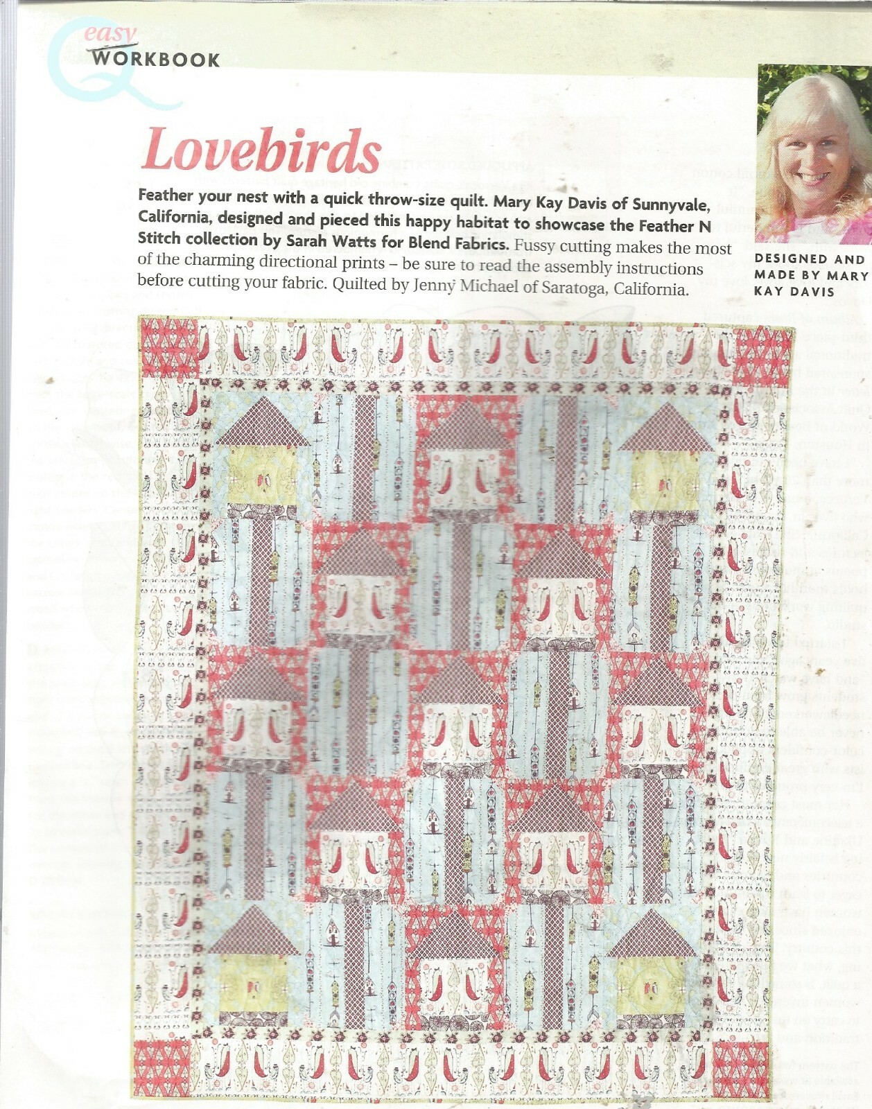 C0473 LOVEBIRDS  QUILT PATTERN/INSTRUCTIONS