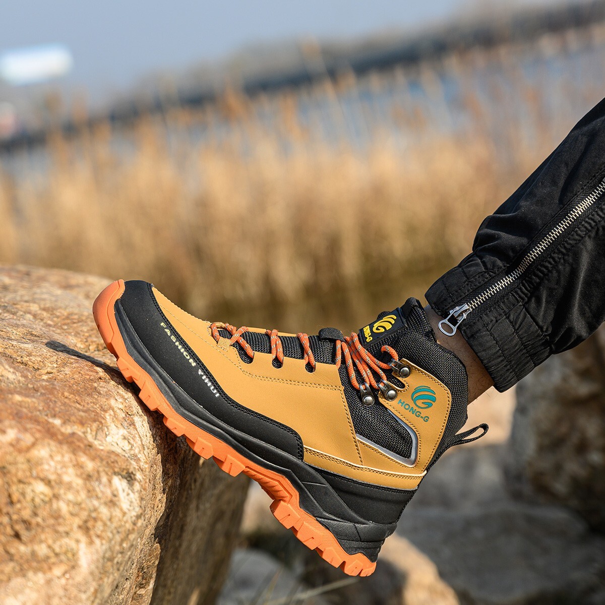 Mens Work Boots Steel Toe Safety Shoes Waterproof Indestructible Work Sneakers