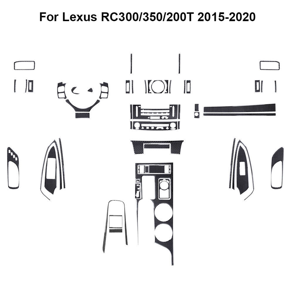 54Pcs Carbon Fiber Full Interior Kit Cover Trim For Lexus RC300/350/200t