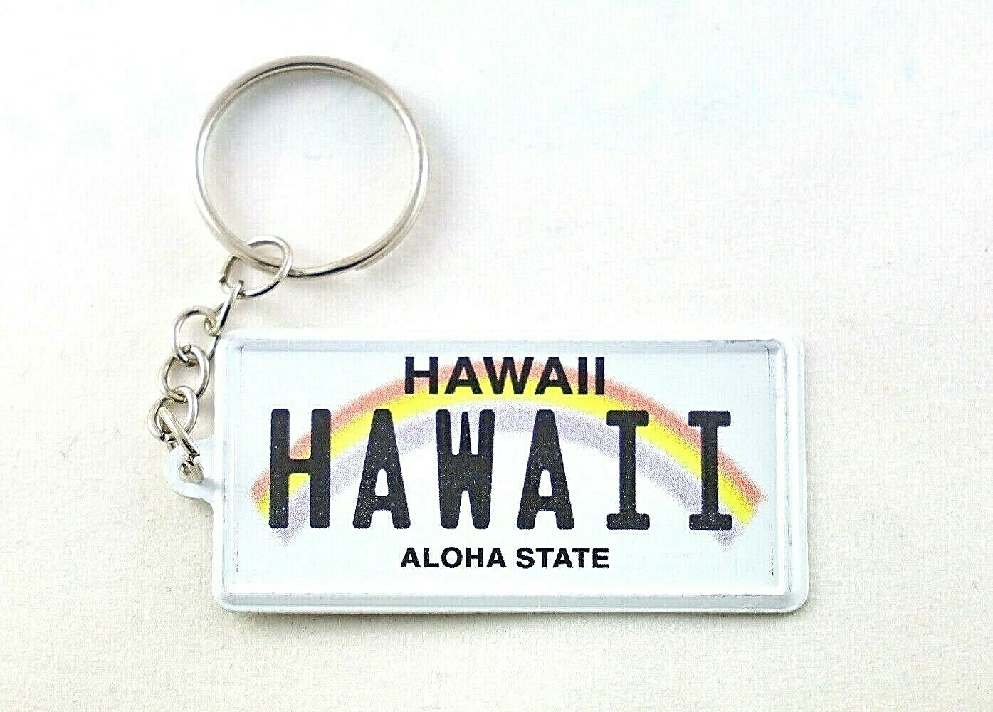 Hawaii License Plate Aluminum Ultra-Slim Souvenir Keychain 2.5"x1.25"x0.06"