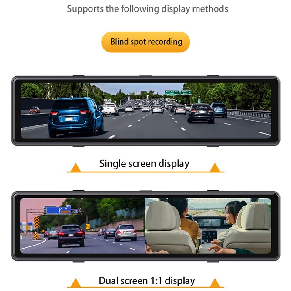 12 Inch 4 Cameras 4K WIFI Dash Cam 360 Degree Panoramic Monitoring ADAS Recorder