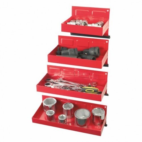 4pc Magnetic Tool Shelf tray Toolbox Side Bin Storage Cabinet Workshop Organizer
