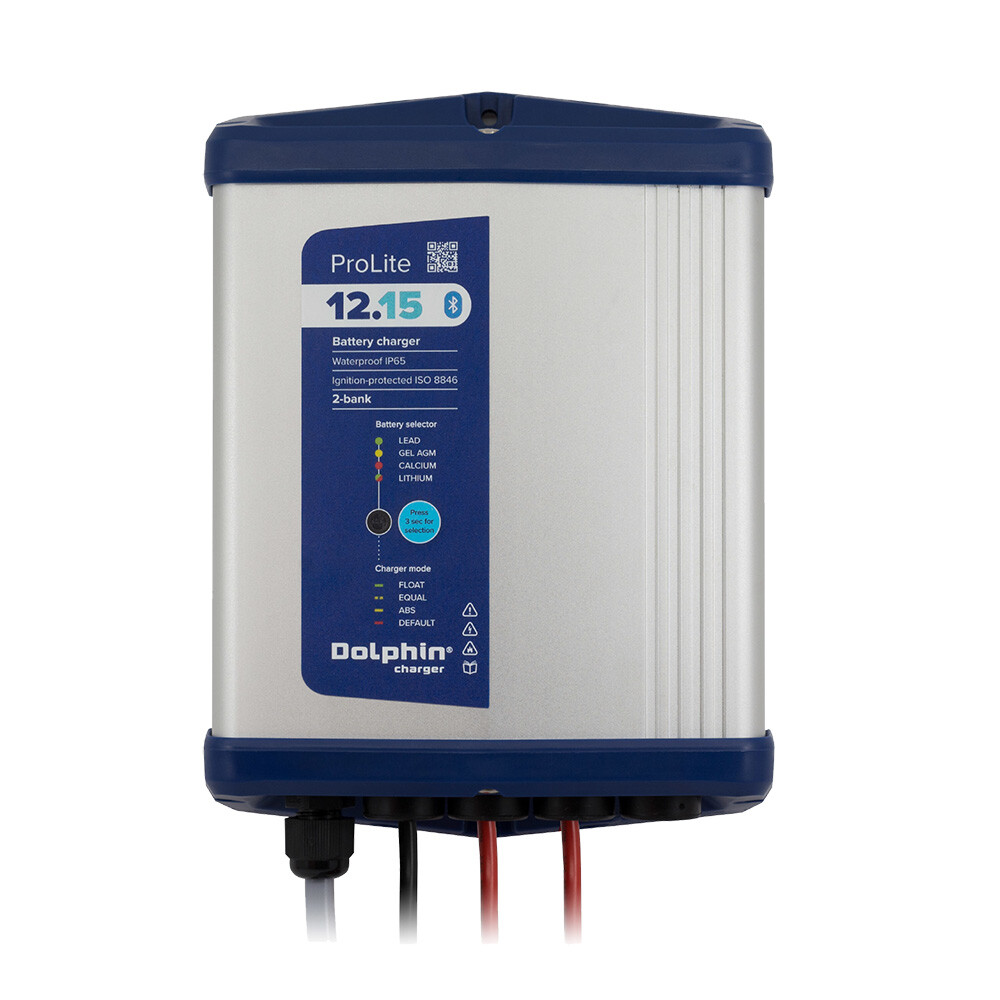 Dolphin Charger PROLITE Series Dolphin Battery Charger - 12V, 15A, 110VAC - 2 Ou