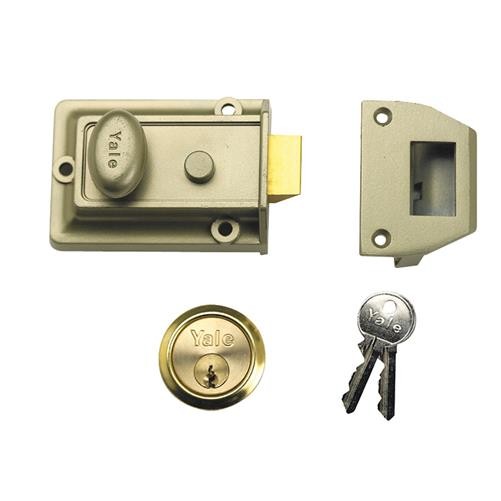 Yale Locks P77 Traditional Nightlatch 60mm Backset Nickel Brass Finish Visi YAL