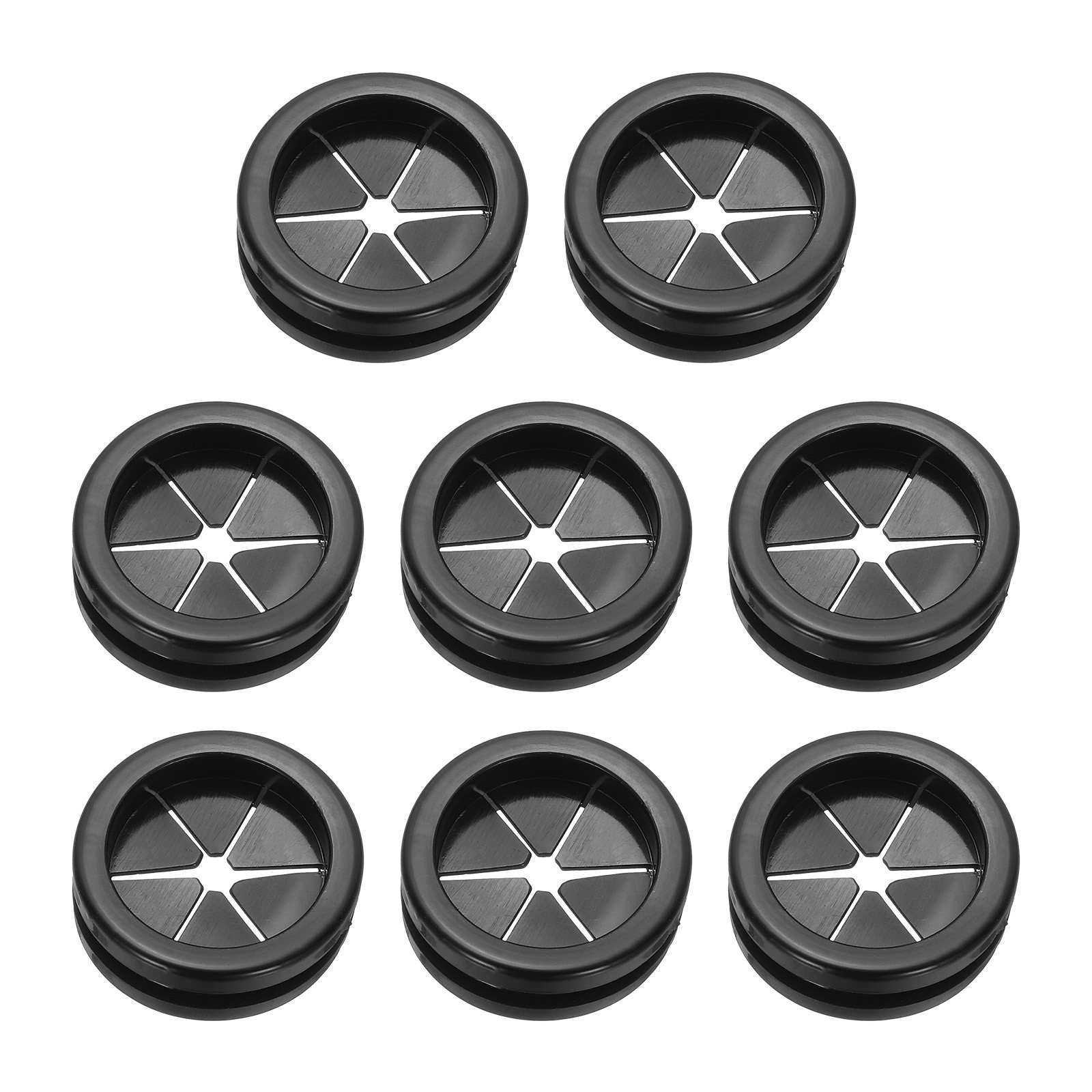 1" Drill Hole Rubber Grommets, 8Pcs Desk Grommet Cable Grommet, Black