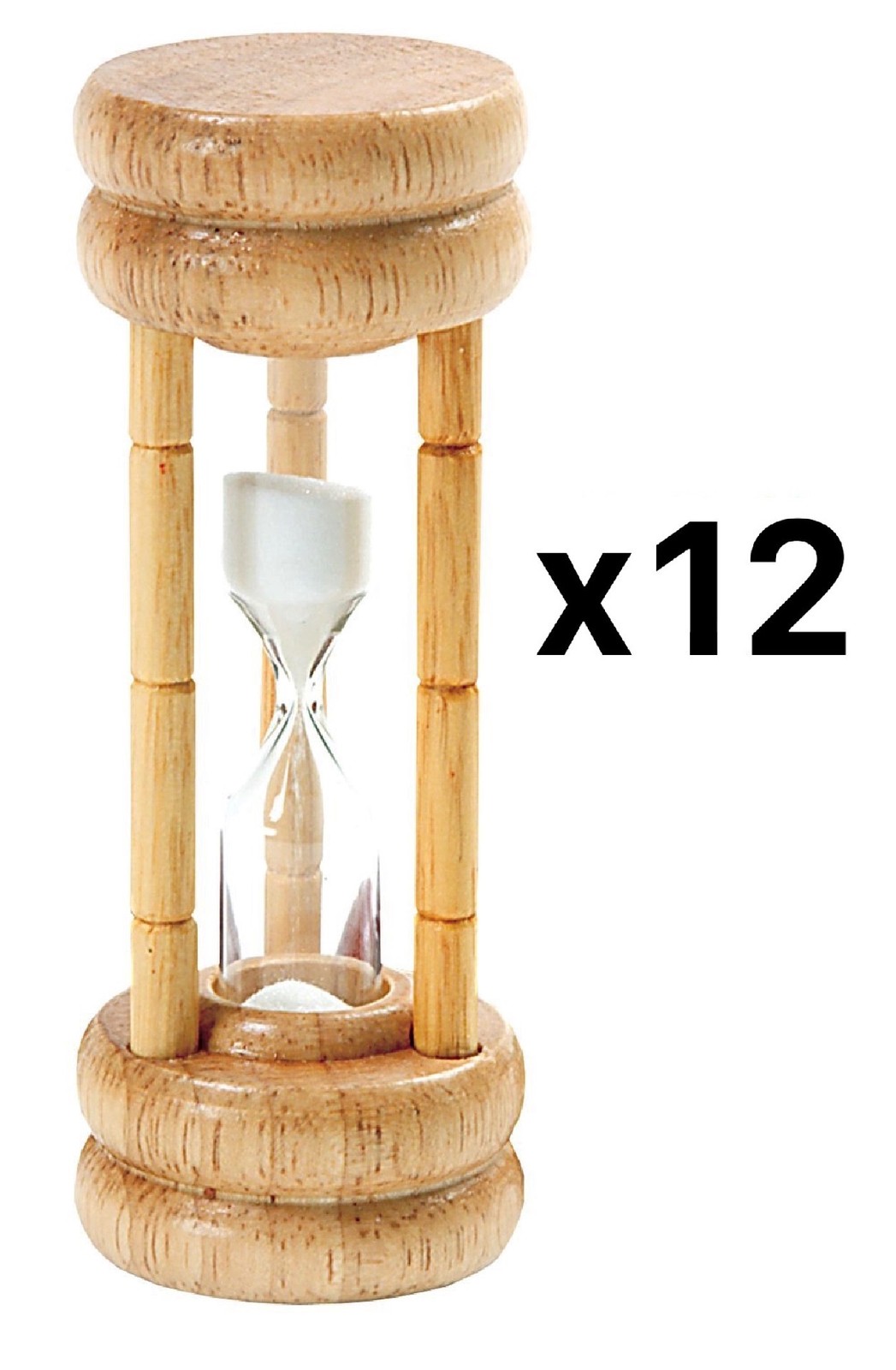 Norpro 3 Minute Glass Timer with Wood Base, 4 Inches (12-Pack)