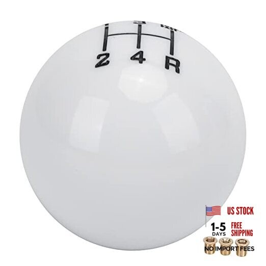 Round Ball Gear Shift Knob, M12x1.25 5 Speed Gear Shift Knob Head with 3
