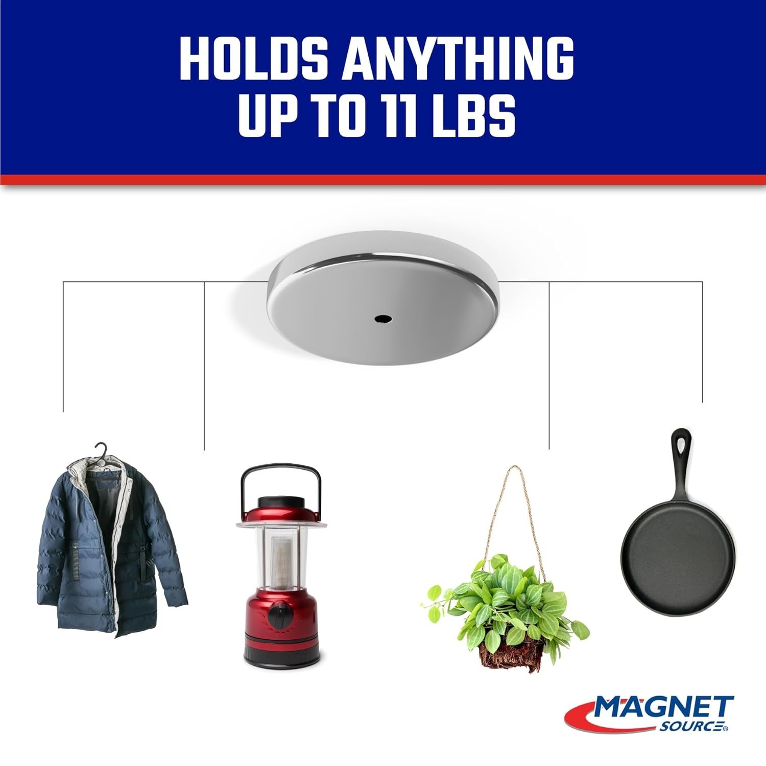 Versatile Nickel-Plated Magnets - 3-Pack with 65 lbs Pull - Indoor/Outdoor Use