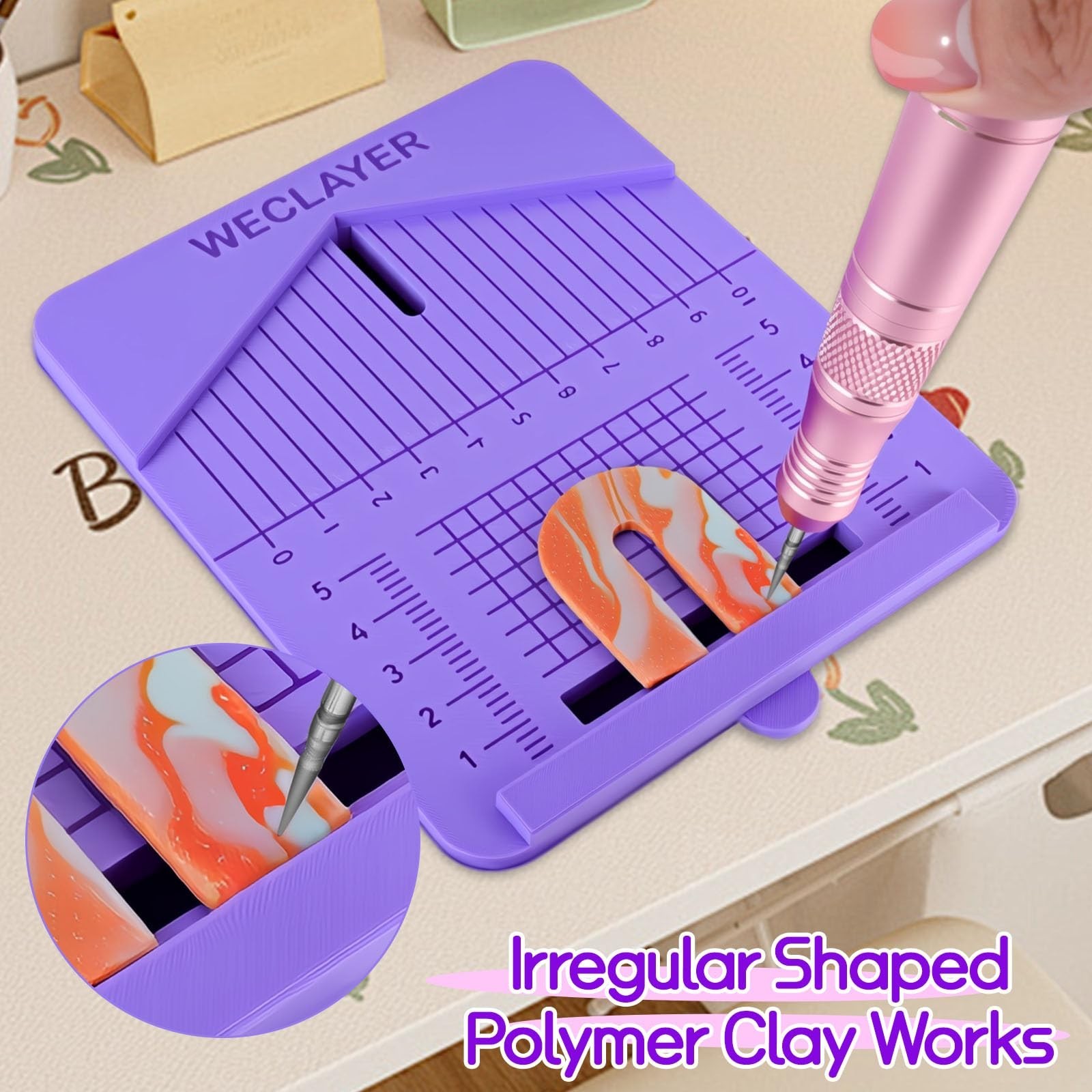 Polymer Clay Earring Drill Hole Guide,Jewellery Assembly Station with Brush a...
