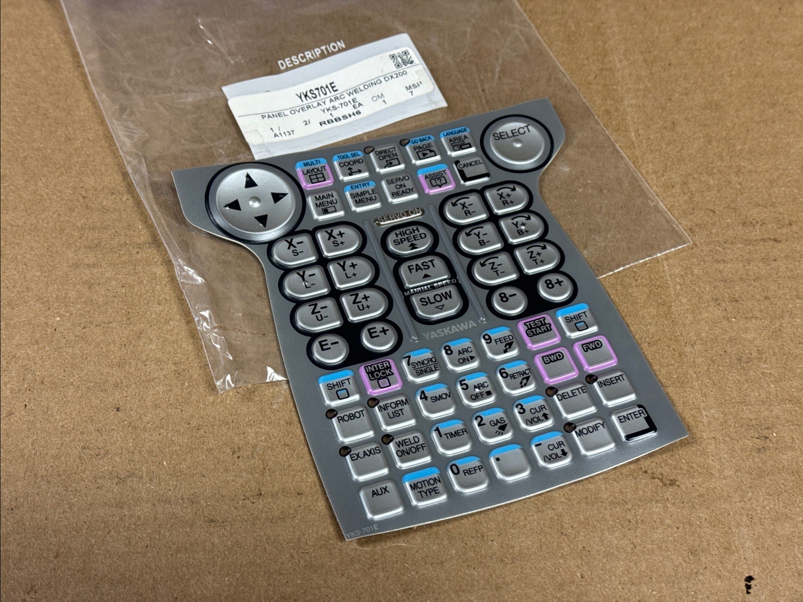 SURPLUS Yaskawa DX200 YKS-701E Teach Pendant Keypad Membrane Overlay FAST SHIP
