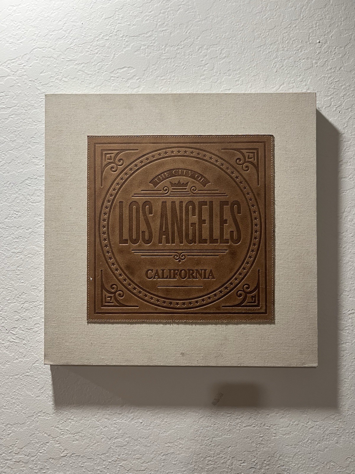 Los Angeles California Leather Patch Frame