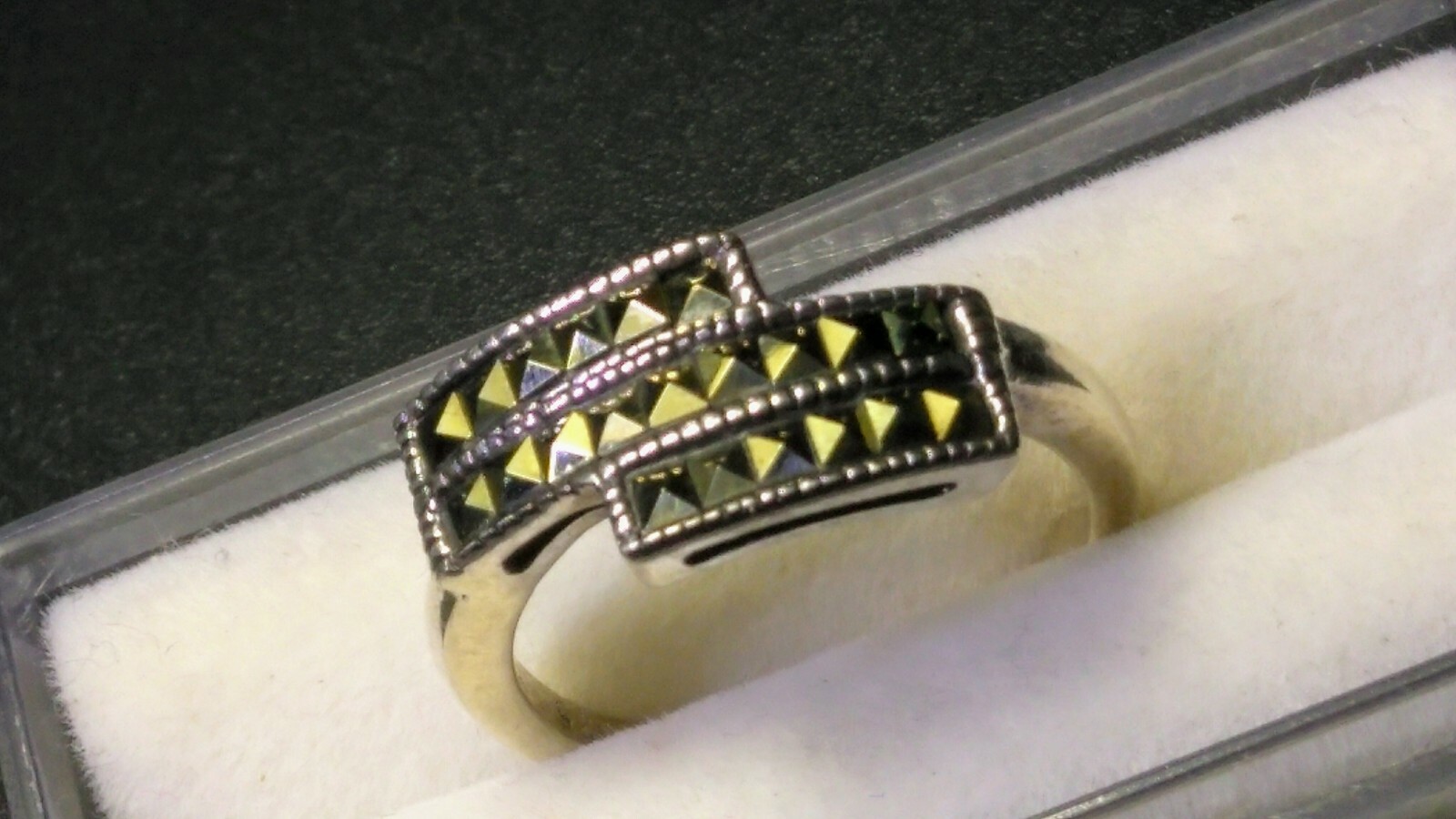 LOVELY STERLING SILVER.925 WITH MARCASITE DESIGNER RINGS SIZE 6.5 AND 5.5-5.75!