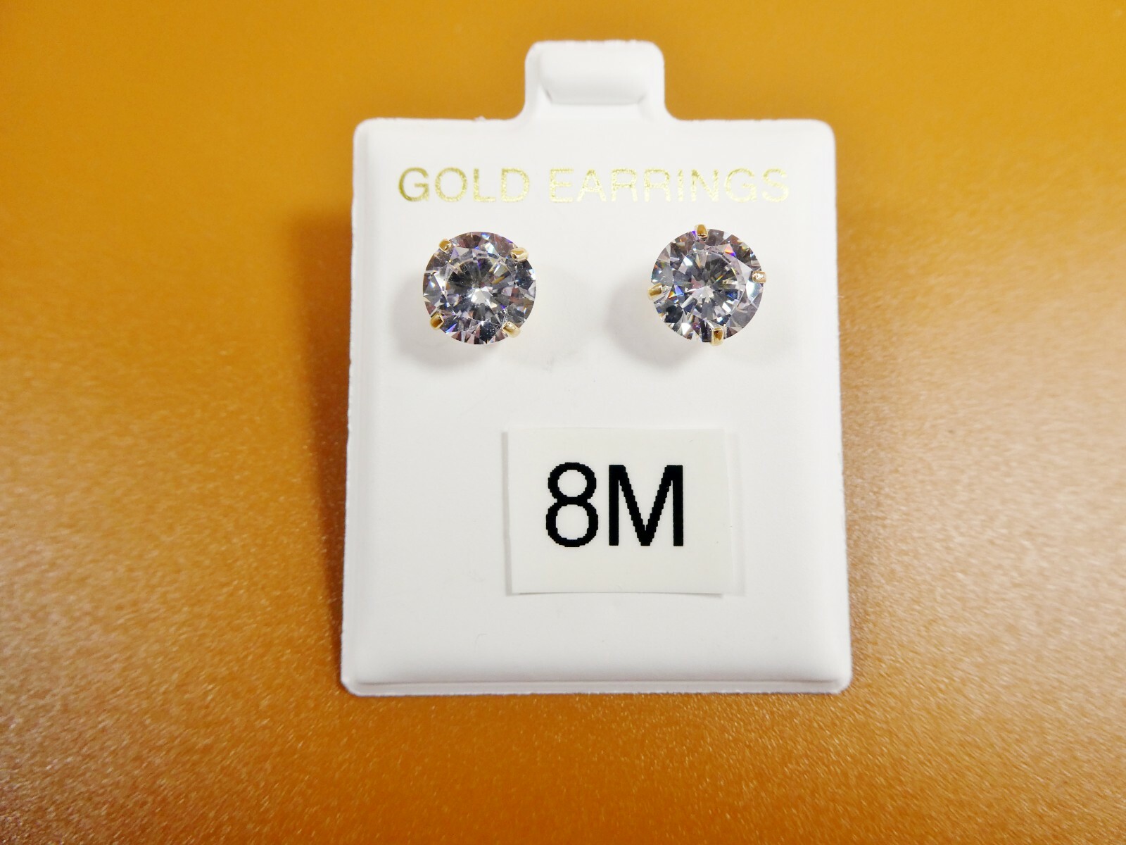 10K REAL SOLID YELLOW GOLD STUD PUSH POST PRONG SETTING BASKET EARRING
