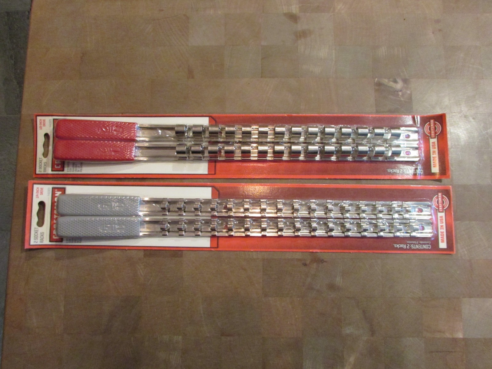 2x CRAFTSMAN 1/4" 1/2" Drive Socket Racks Organizers Clips Sets USA NEW