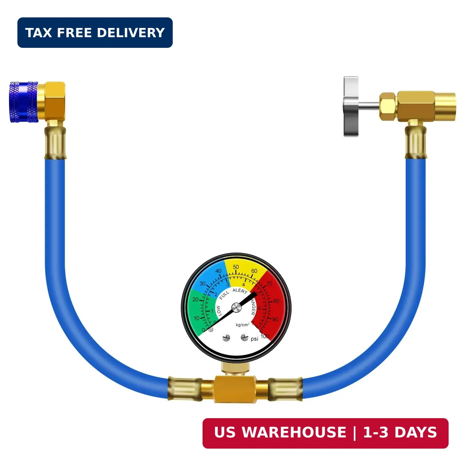 JIFETOR AC Charge Hose with Gauge, Car R134A Refrigerant Recharge Kit, Auto Air