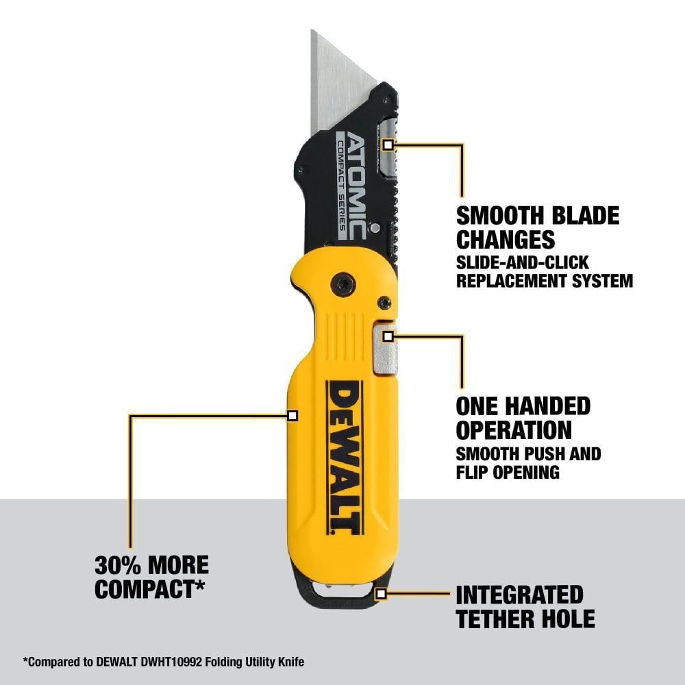 Dewalt Atomic Folding Utility Knife Push Button Flip Folding Utility Knife Blade