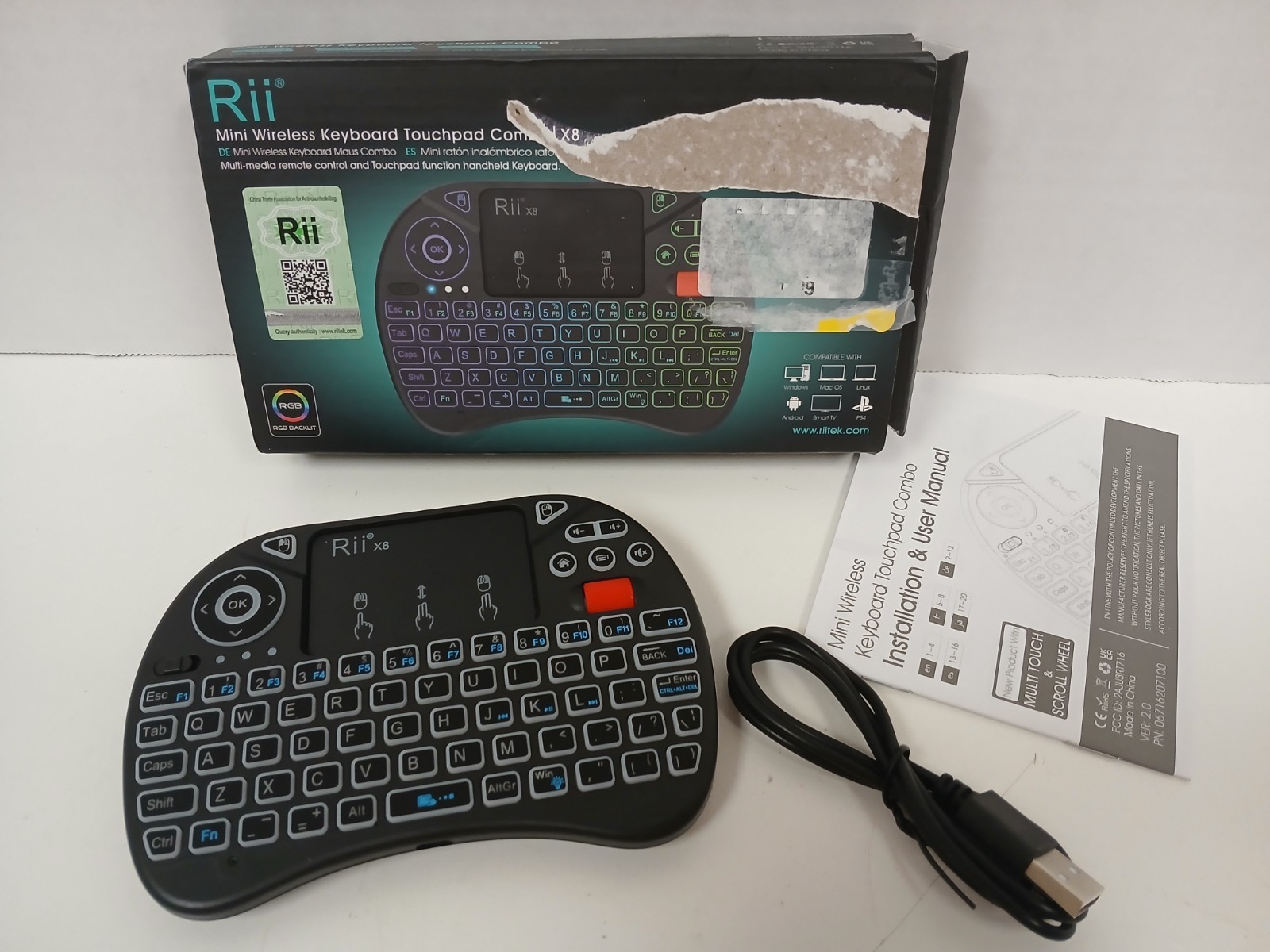 Rii X8 Mini Wireless Keyboard Touchpad Combo