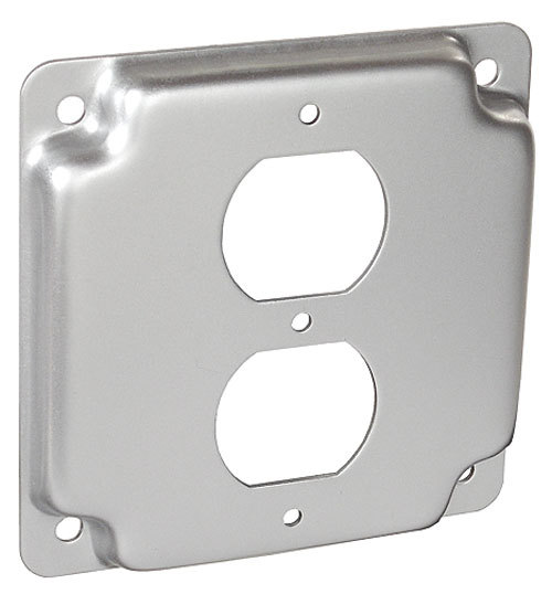 10 pc lot 4" Square Finished Industrial Box Cover Standard Duplex Receptacle