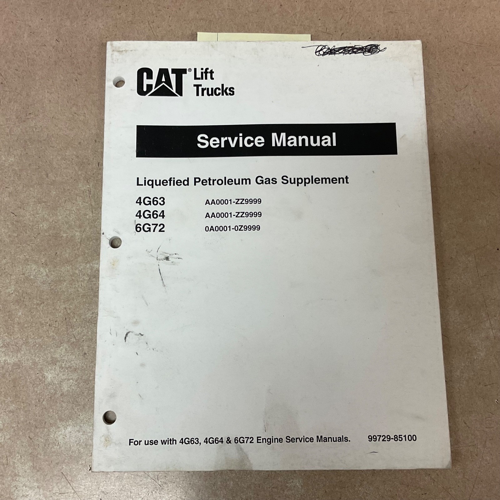 CAT Caterpillar 4G63 4G64 6G72 LPG FUEL SYSTEM SUPPLEMENT SERVICE REPAIR MANUAL