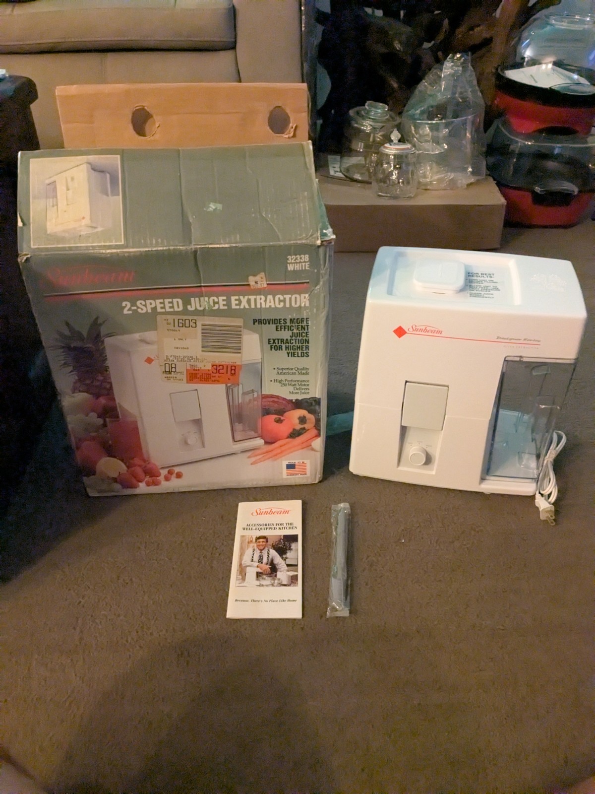 Vintage Sunbeam Designer Series Juice Extractor Juicer 2-speed 32338 White New