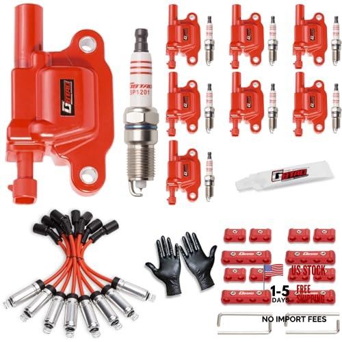 Set of 8 Square Ignition Coil Pack and Spark Plug Wires Harness for 5.3 V8