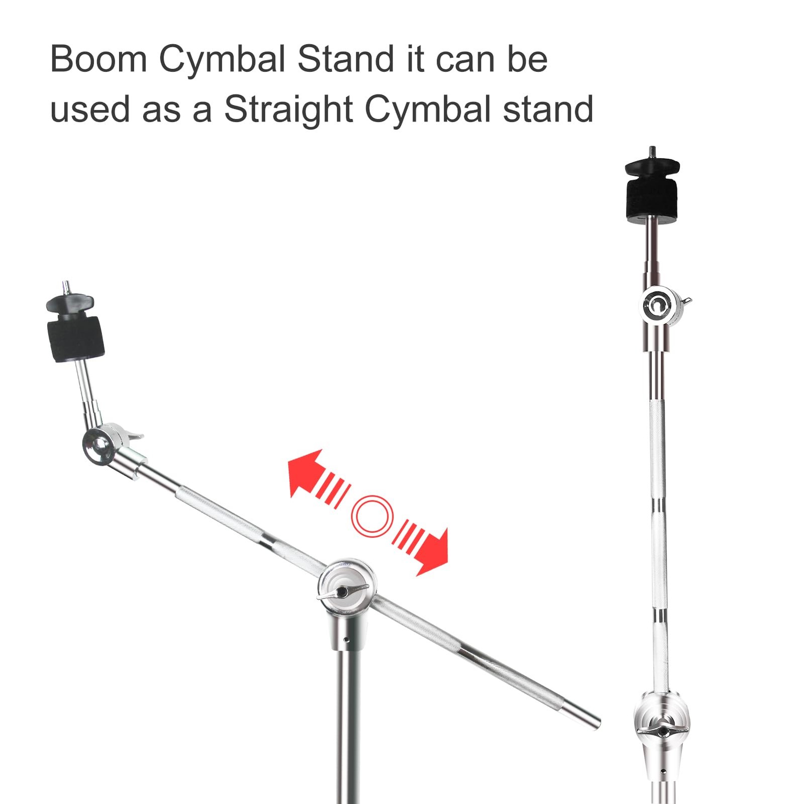 Boom Cymbal Stand, Adjustable Stand for Drum Hardware Silver