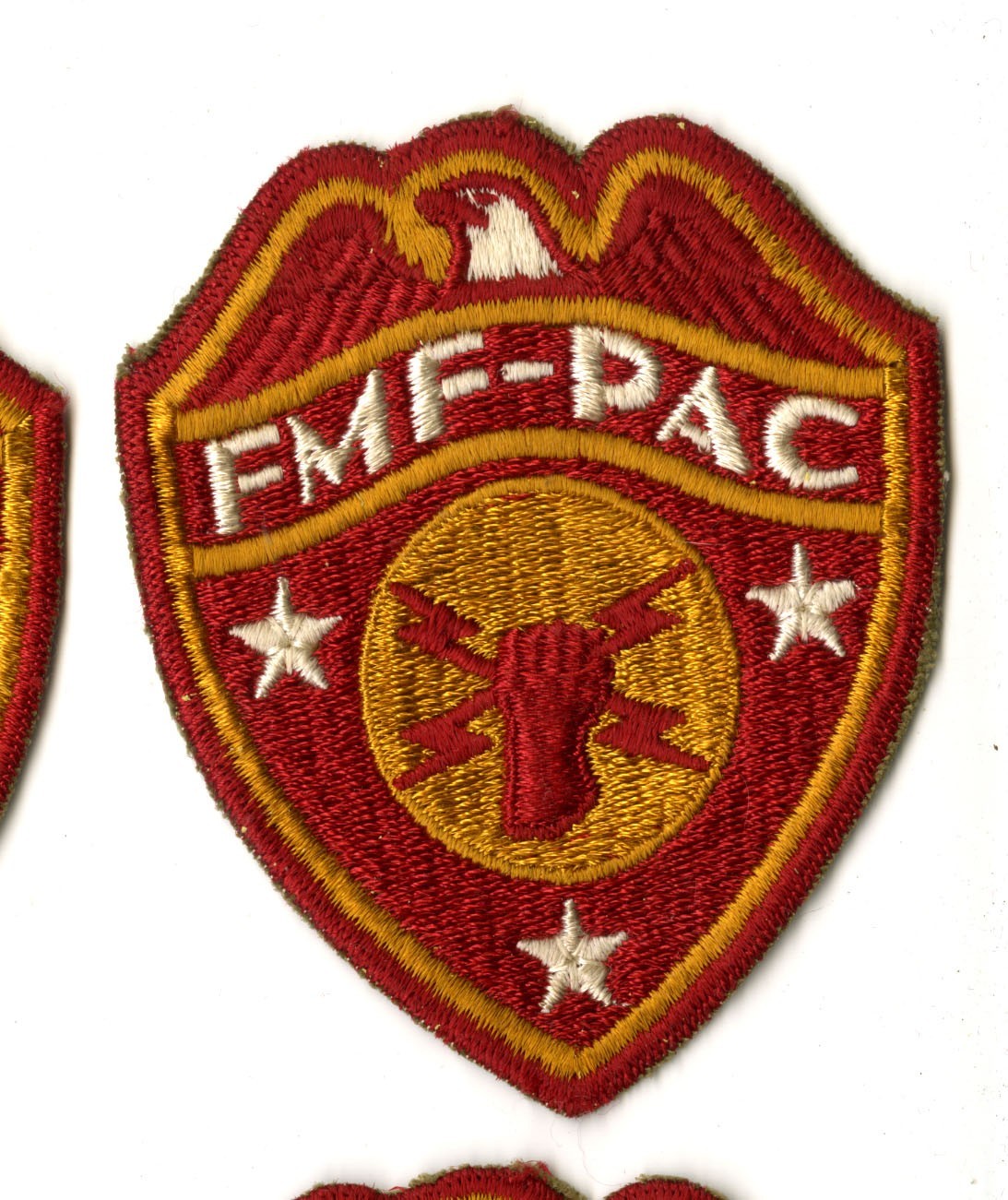 Fleer Marine Force Pacific Headquarters White Back Patch Pacific Detailed Wing