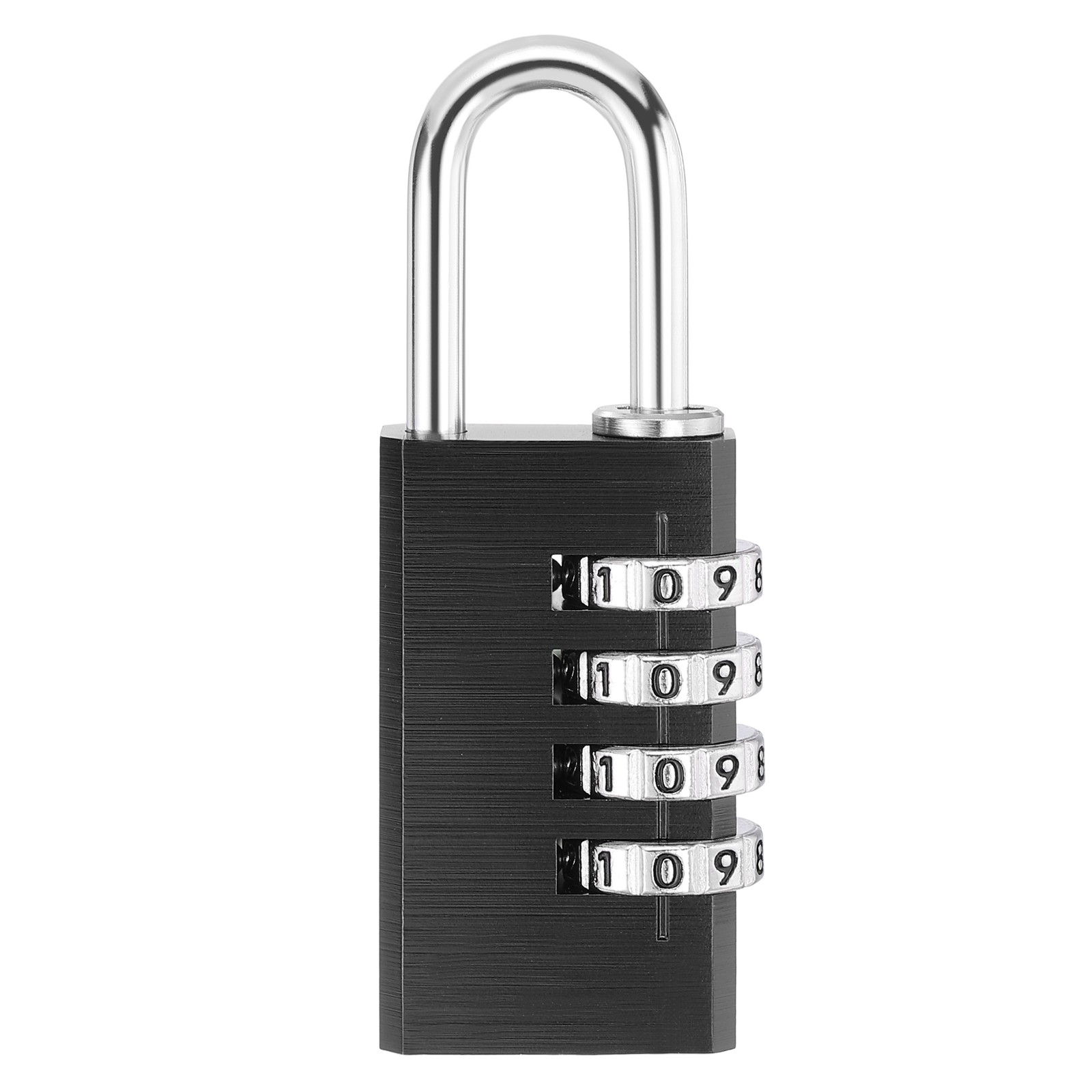 4 Digit Combination Lock,(H:3.2", Black), Aluminum Anti-Rust Outdoor Lock