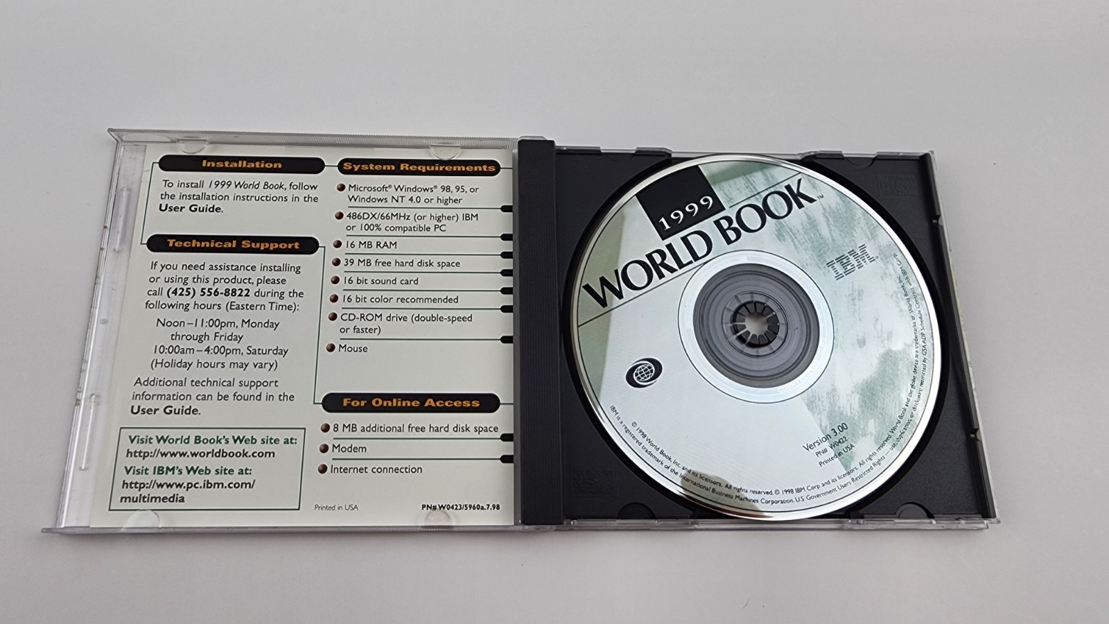 World Book 1999 IBM Multimedia Encyclopedia CD-ROM PC Software