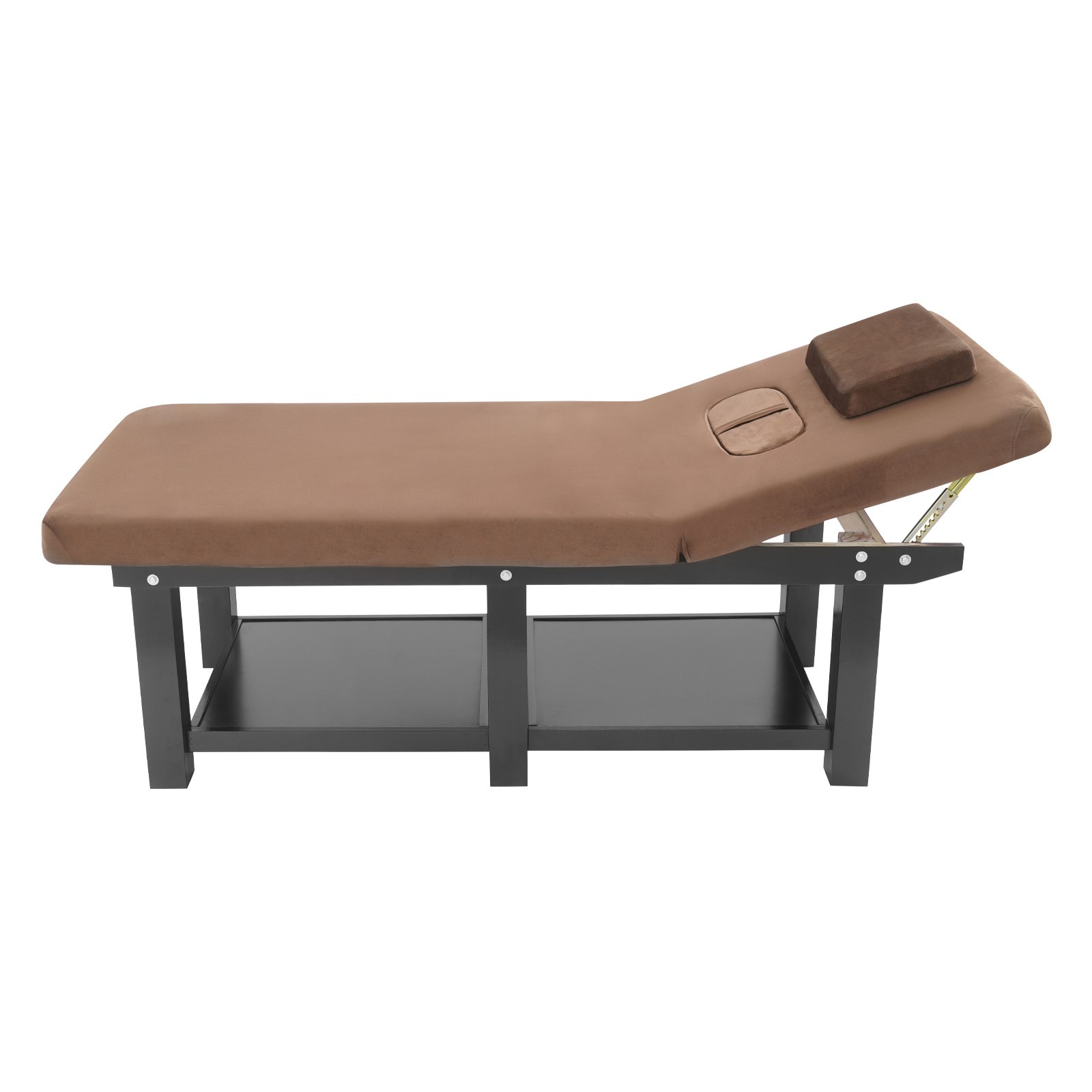 190cm Massage Table Solid Wood Sponge Velvet Cloth with Pillow