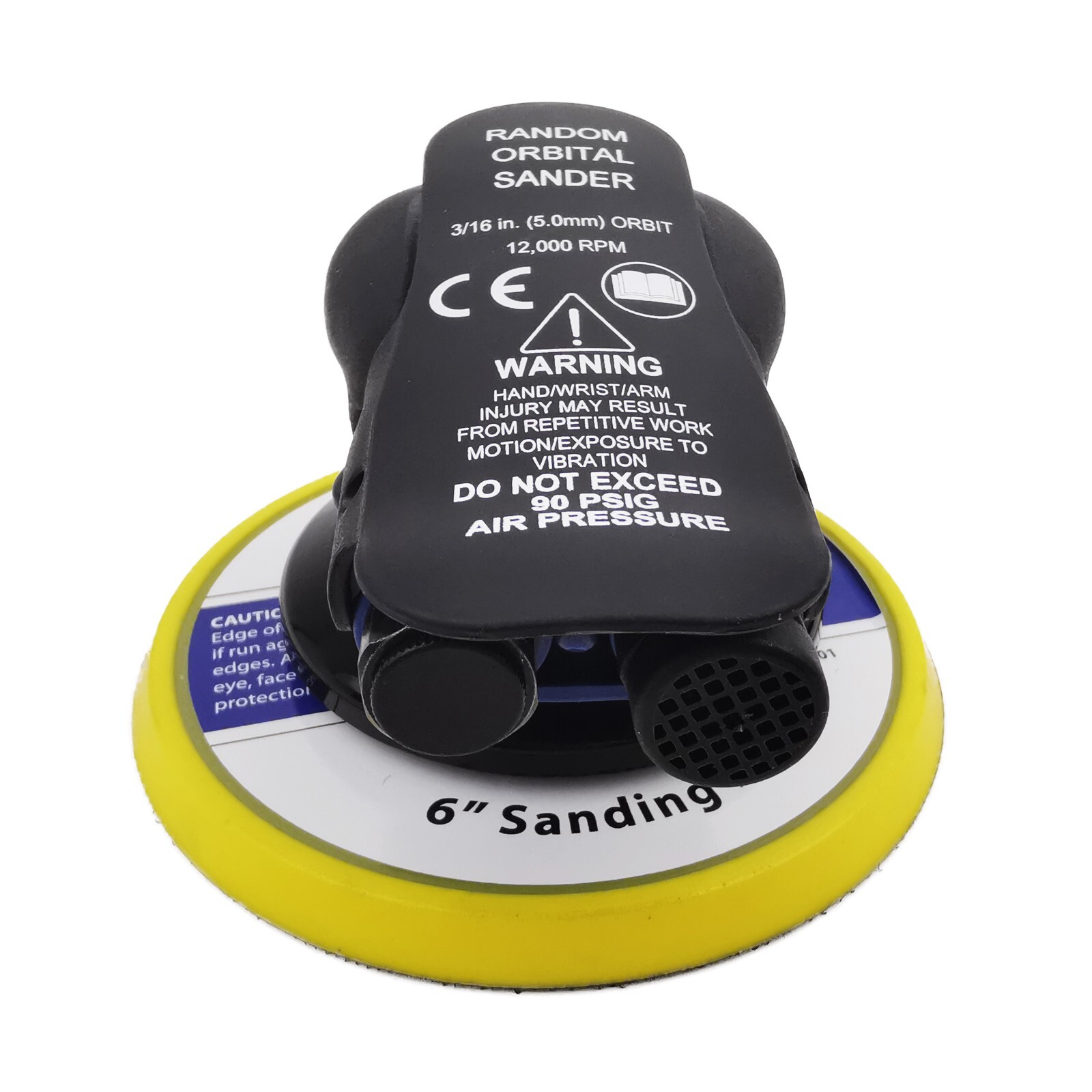 6" DA Air Sander Pneumatic Random Orbital Sander, 3/16" Orbit Hook Pad