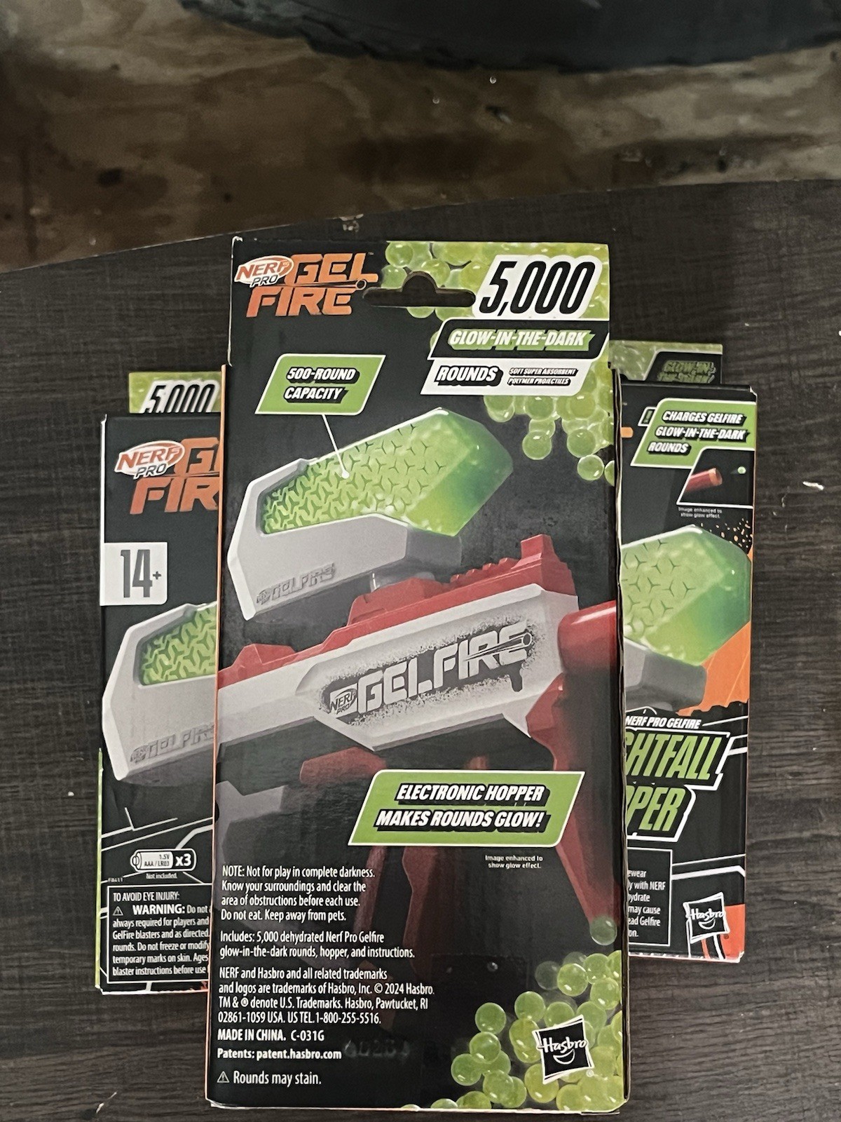 Nerf Pro Gelfire Nightfall Hopper & 5000 Glow in The Dark Dehydrated Rounds P...