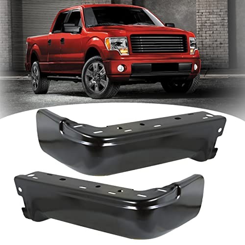 2 Pcs Steel Rear Bumper Ends Left Right Black Replacement for F150 2009-2014