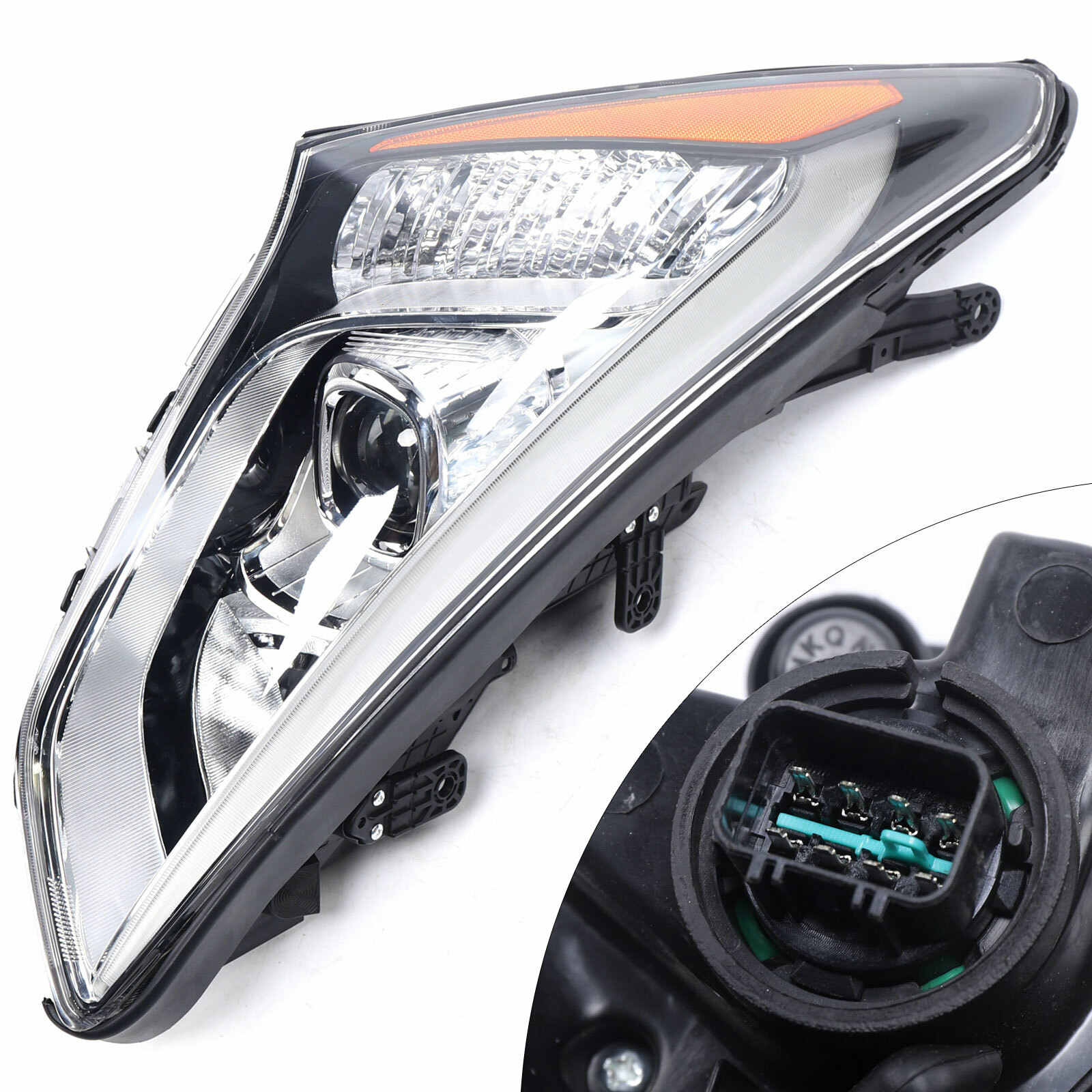 Right Side Headlight For 2013-2016 Hyundai Santa Fe Passenger Side Headlamp